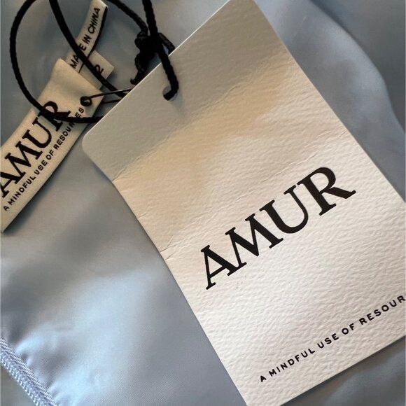 Amur Blue Floral Ruffle Off-Shoulder Mini Dress Size 2 - Picture 7 of 11